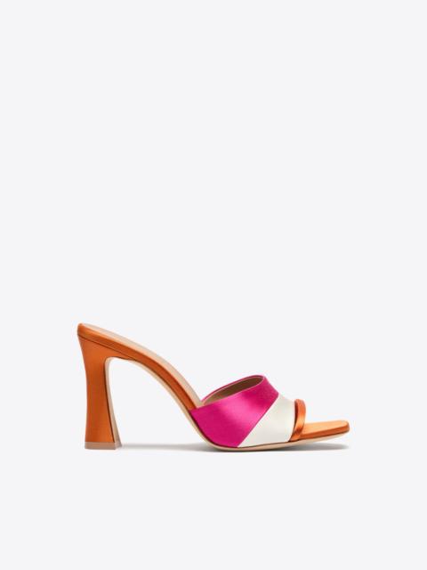 Roxanne 90 Orange & Pink Satin Heeled Sandals