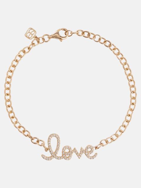 Love 14kt yellow gold and diamonds chainlink bracelet