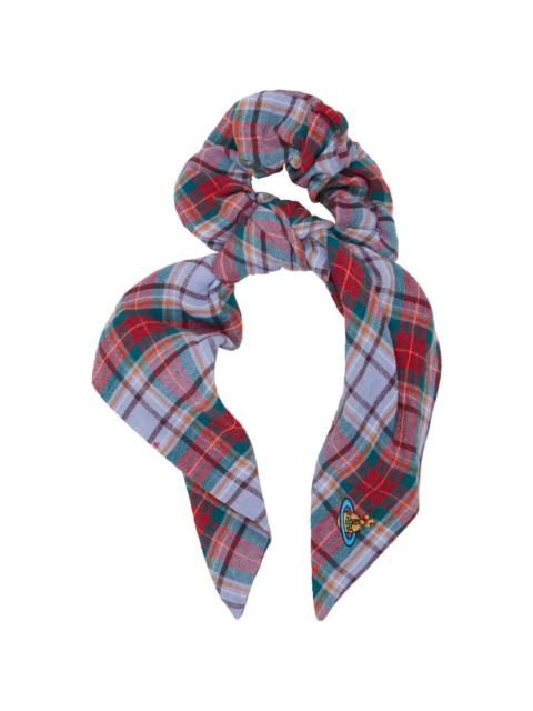 Purple & Red Tartan Large Scrunchie