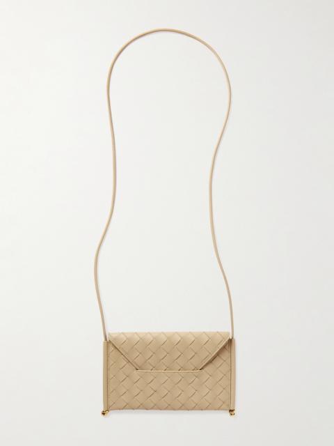 Embellished Intrecciato Leather Shoulder Bag