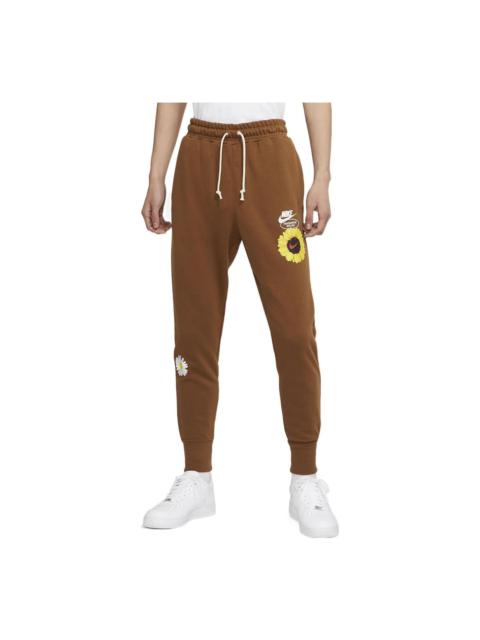 Men's Nike Knit Embroidered Sports Pants/Trousers/Joggers Brown DM5013-204