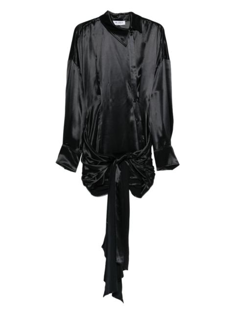 knot long-sleeve mini dress