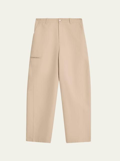 Men's Cotton Gabardine Wide-Leg Pants