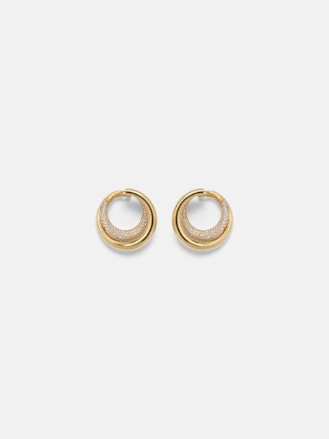 Infinity Loop Medium 18kt gold (750/1000) earrings with diamonds