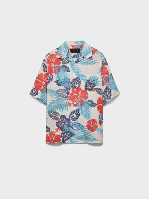 Printed cotton bowling shirt