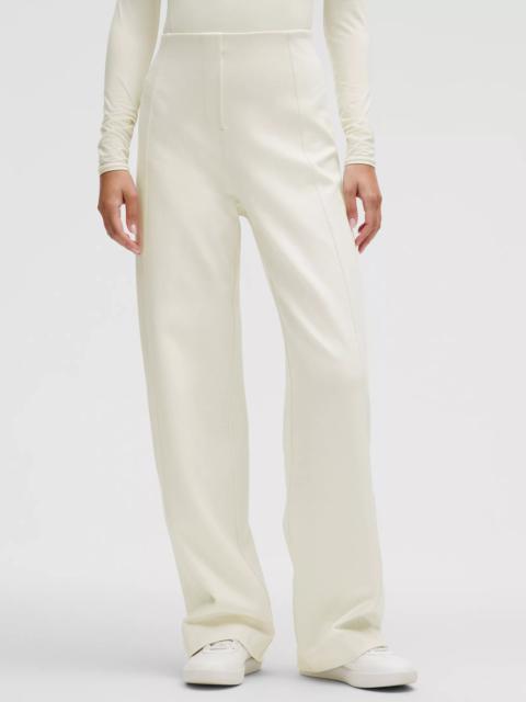 Stretch Knit Straight-Leg Pull-On Pant