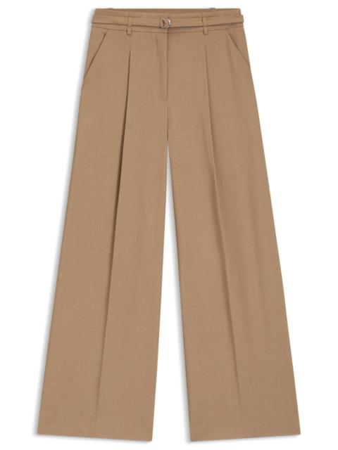 BUCKLED-BELT TROUSERS WITH PLEAT FRONT
