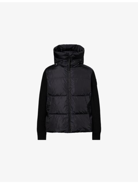 HyBridge Grove Hooded Knit Shell-Down Jacket