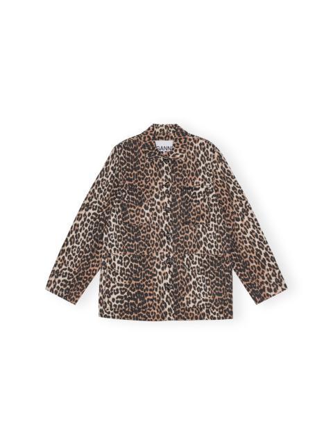 LEOPARD COTTON CANVAS JACKET