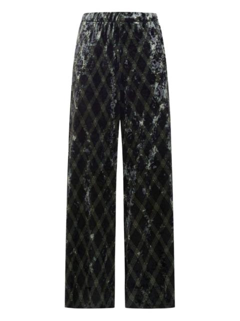 diamond-pattern trousers