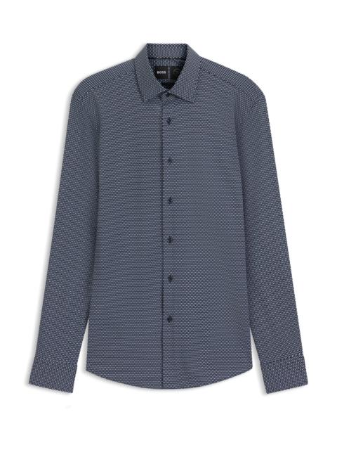 SLIM-FIT SHIRT IN ITALIAN-MADE PERFORMANCE-STRETCH FABRIC