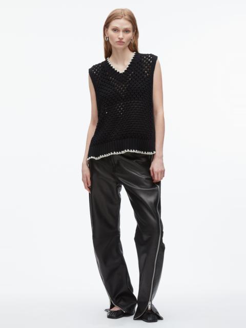 Open Work V-Neck Shell