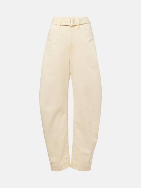 Belted barrel-leg jeans