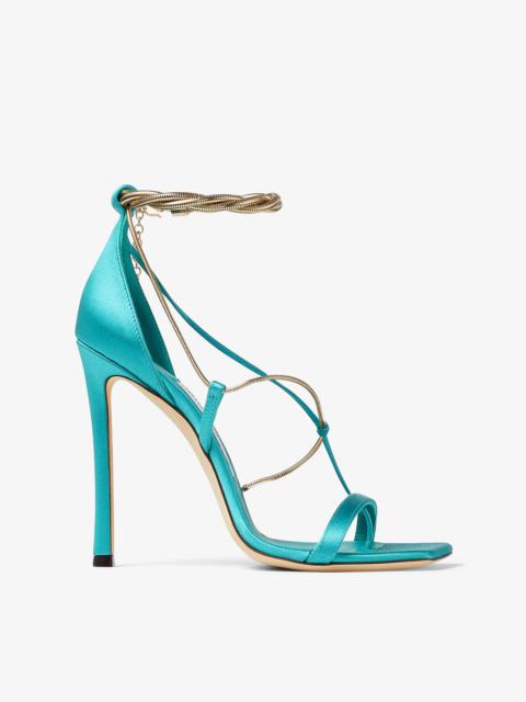 Oriana 110
Malibu Satin Sandals with Gold Chains