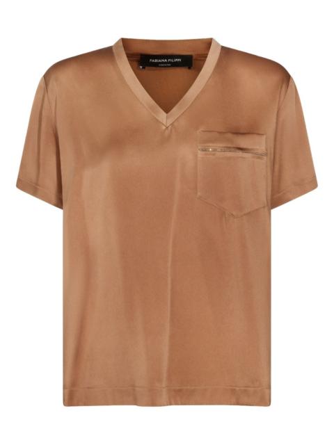 pocket V-neck T-shirt