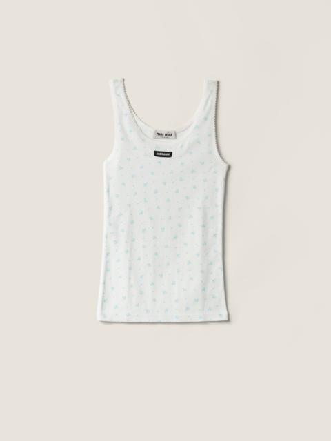 Ribbed jersey tank top