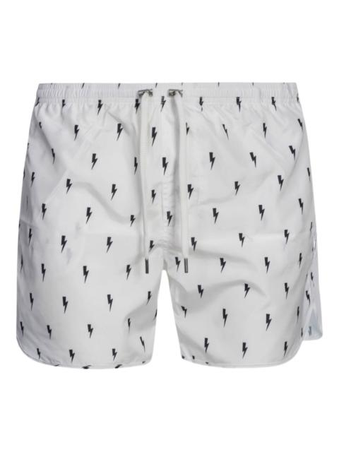 lightning bolt-print swim shorts