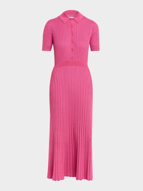 Amor Rib Knit Cashmere-Silk Midi Dress