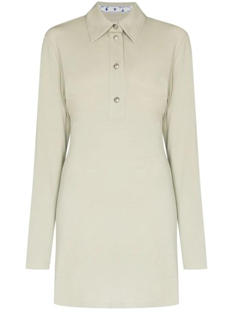 polo collar long-sleeve dress