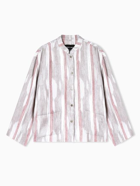 JACQUARD LINEN AND VISCOSE JACKET