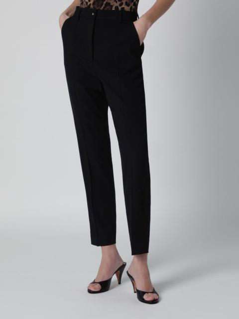 Black wool canvas trousers