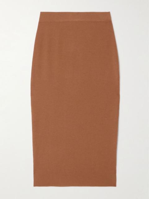 Wool midi skirt Brown