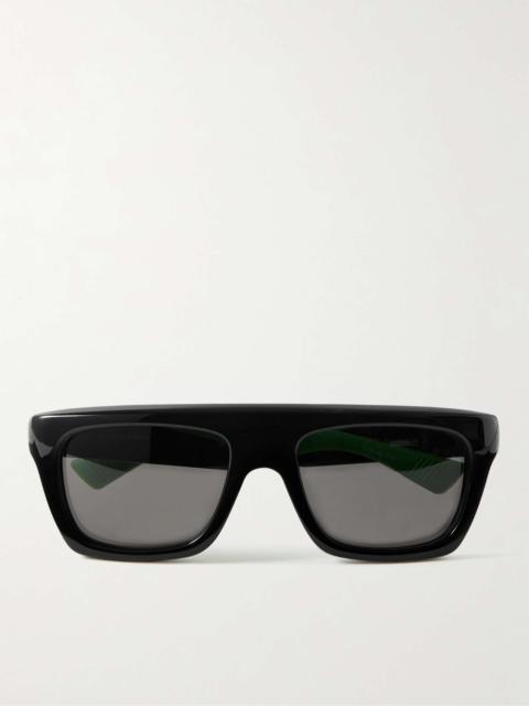 Square-Framed Rubber-Trimmed Acetate Sunglasses
