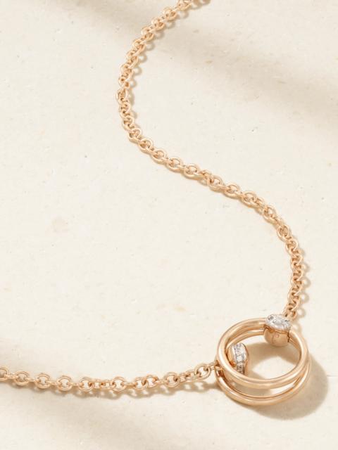 Together 18-karat Rose Gold, Rhodium-plated And Diamond Necklace