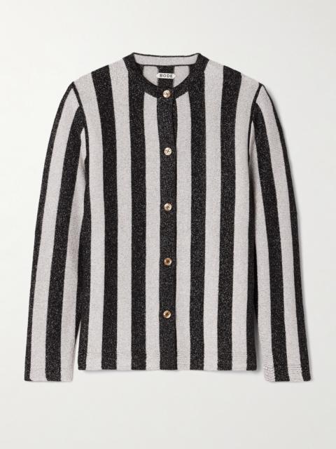 Grandstand Metallic Striped Knitted Cardigan