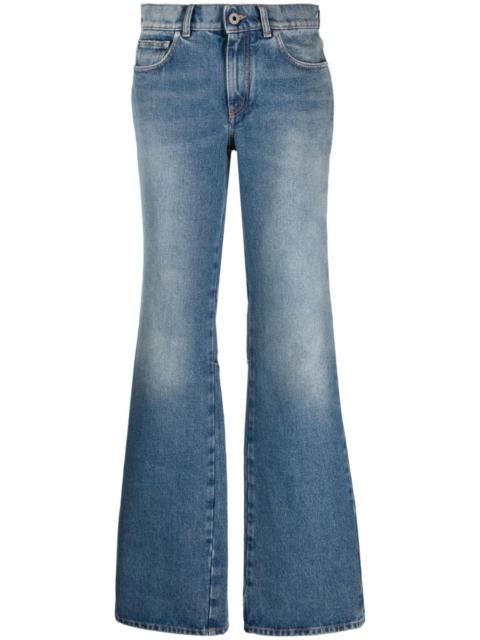 low-rise flared jeans