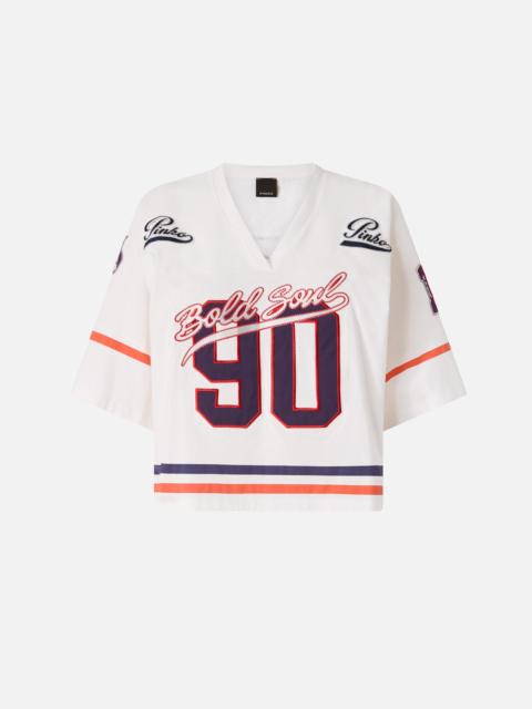 OVERSIZED JERSEY T-SHIRT WITH GRAPHIC PRINT AND SPORTY DETAILS