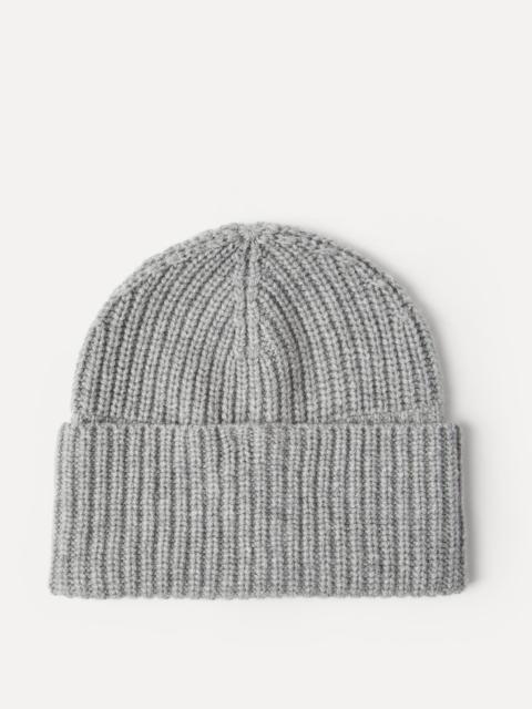 Cashmere English rib knit beanie