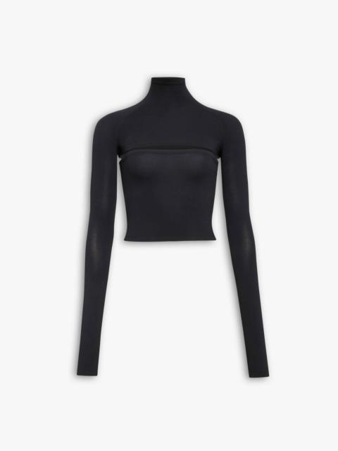 SECOND-SKIN KNIT CUT-OUT TOP