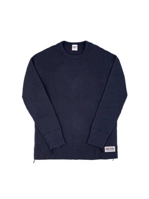 IHTL-1301-NAV Waffle Knit Long Sleeve Crew Neck Thermal Navy