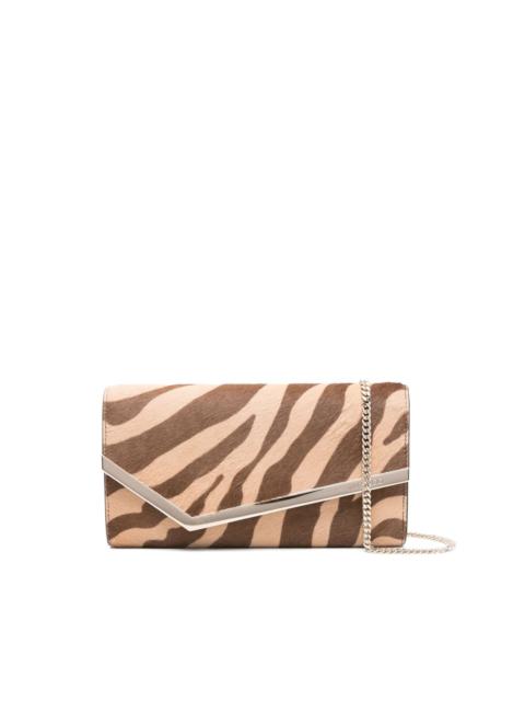 Emmie zebra-print clutch bag