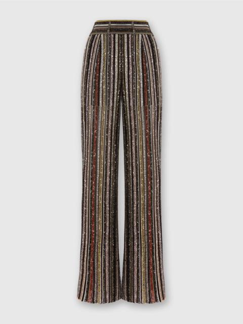 Long Pants in Herringbone Stripe Knit