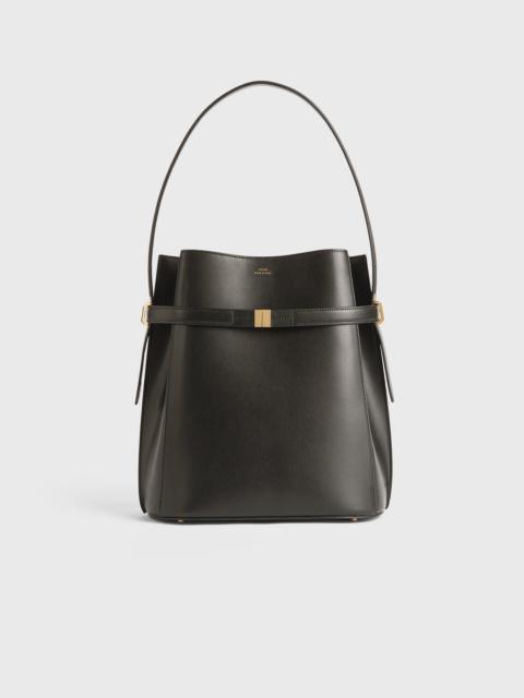 Belted leather bucket bag bark