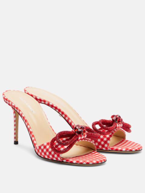 Double Bow 85 gingham mules