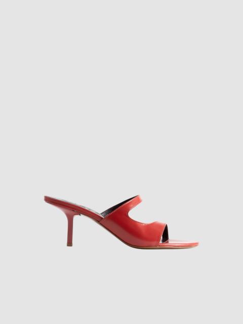 Serena Blood Red Semi Patent Leather Slip-On Mule