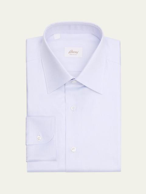 Men's Textured Cotton Point-Collar Dress Shirt