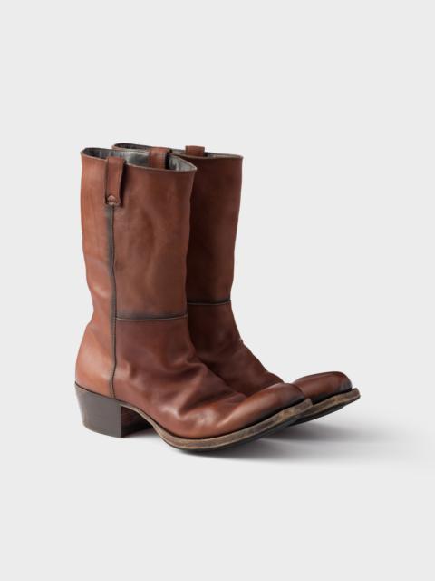 Antique leather boots