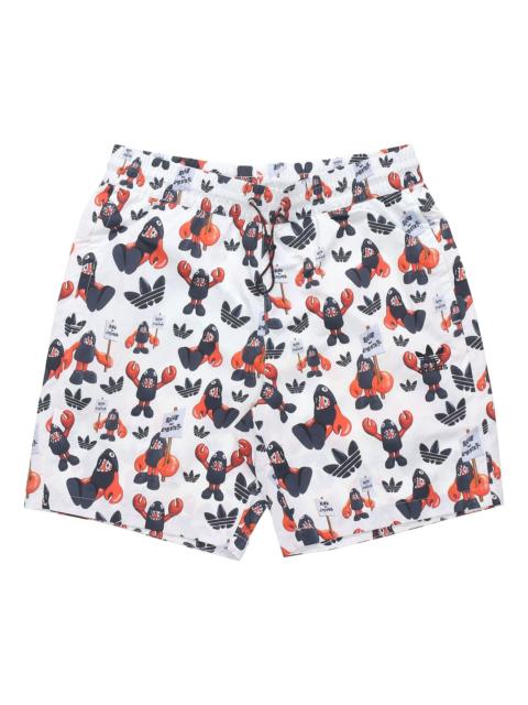 adidas originals Artist Shorts Dragon Printing Sports Breathable White HA4698