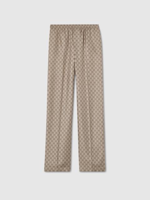 Printed silk twill pants