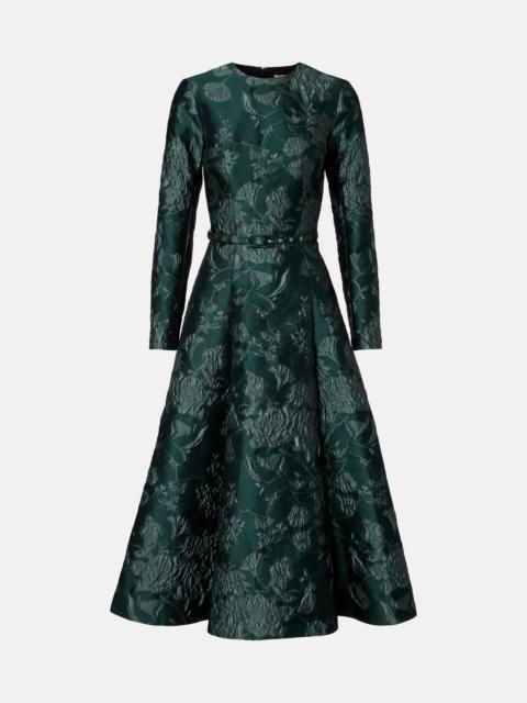 Capucine floral cloqué midi dress