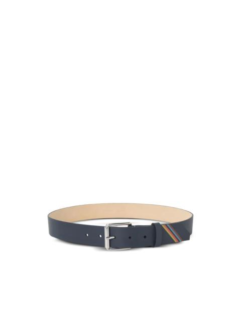 stripe-detail leather belt