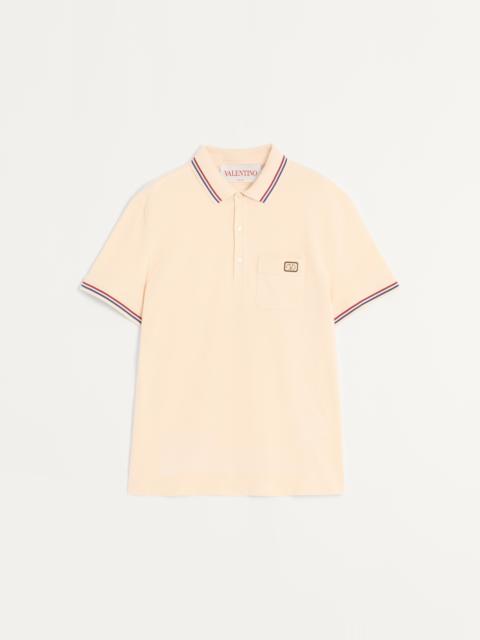 COTTON PIQUÉ POLO SHIRT WITH VLOGO PATCH