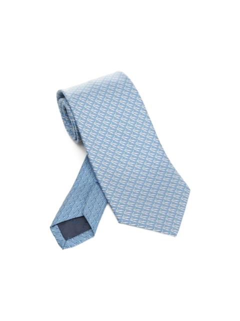 pattern-print silk tie
