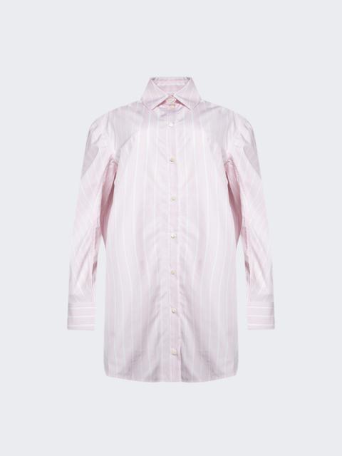 The Ovalo Shirt Dress Pink And White Business Logo Stripes