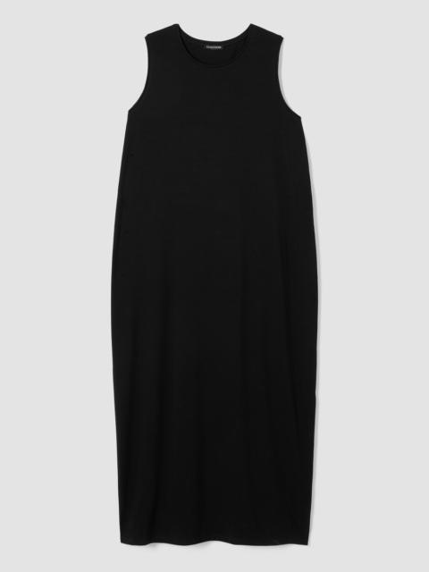 Stretch Jersey Knit Round Neck Dress