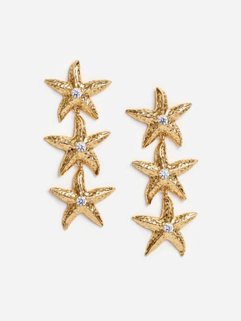 Mottled Gold Sea Star Earrings